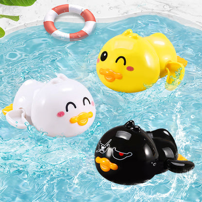 Baby Bath Swimming Duck Toy | Wind-Up Floating Bath Toy for Toddlers & Kids, Yellow Duck Bath Toy with Chain for Kids