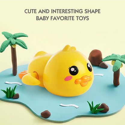 Baby Bath Swimming Duck Toy | Wind-Up Floating Bath Toy for Toddlers & Kids, Yellow Duck Bath Toy with Chain for Kids