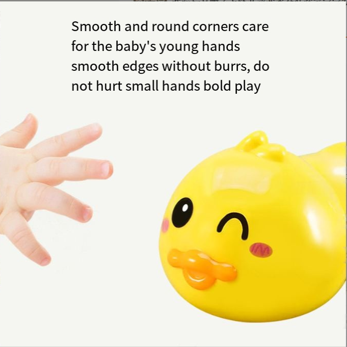 Baby Bath Swimming Duck Toy | Wind-Up Floating Bath Toy for Toddlers & Kids, Yellow Duck Bath Toy with Chain for Kids