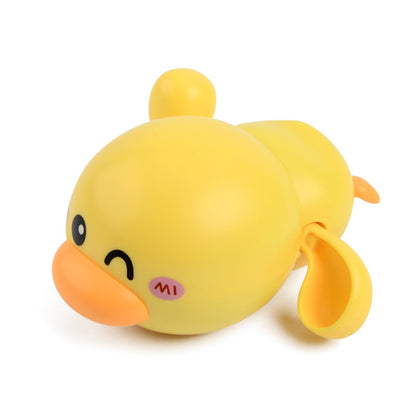 Baby Bath Swimming Duck Toy | Wind-Up Floating Bath Toy for Toddlers & Kids, Yellow Duck Bath Toy with Chain for Kids
