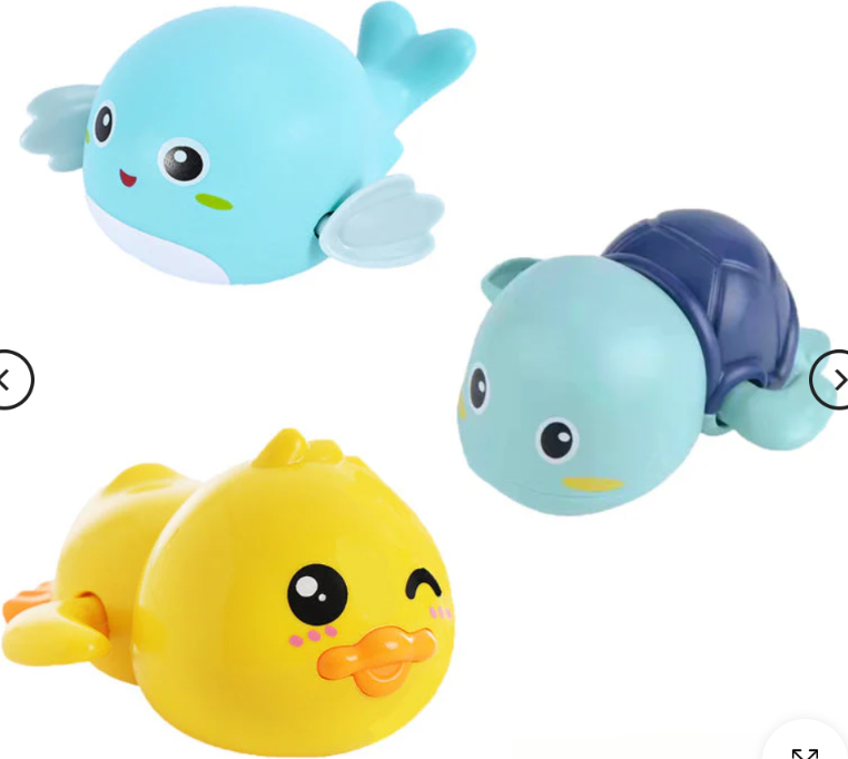 Baby Bath Swimming Duck Toy | Wind-Up Floating Bath Toy for Toddlers & Kids, Yellow Duck Bath Toy with Chain for Kids